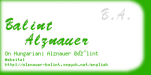 balint alznauer business card